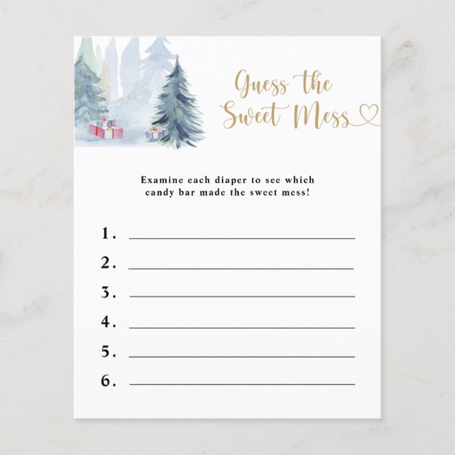 Lámina Adivinen el dulce desorden - juego de ducha de beb (Anverso)