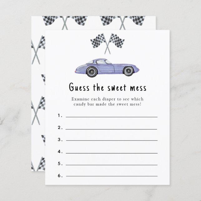 Lámina Adivinen el dulce desorden - juego de ducha de beb (Anverso / Reverso)