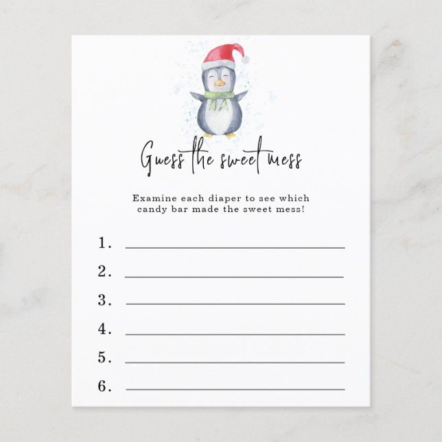 Lámina Adivinen el dulce desorden - juego de ducha de beb (Anverso)