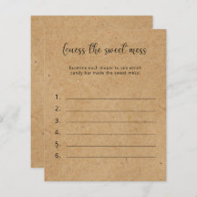 Adivinen el dulce juego de Baby Shower