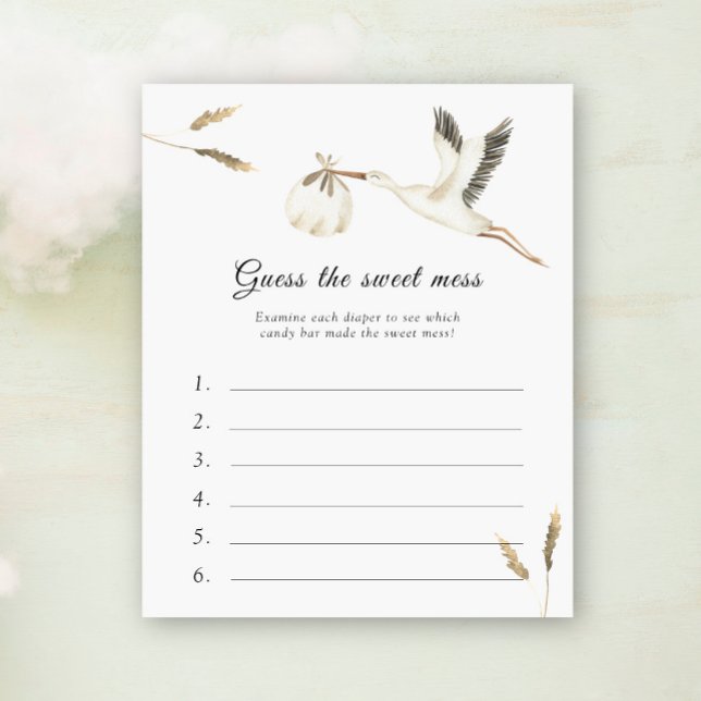 Lámina Adivinen el dulce juego de Baby Shower - Stork (Subido por el creador)