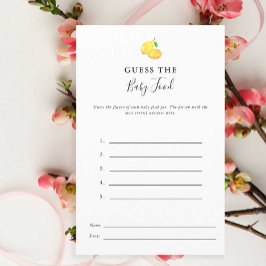 Lámina Adivinen el juego de Baby Shower Baby Food Lemon