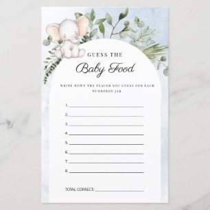 Lámina Adivinen El Juego De Baby Shower De Baby Food Boy 