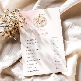 Lámina Adivinen el juego de Baby Shower de Calabaza Chica