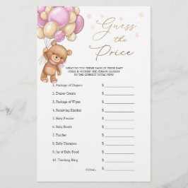Lámina Adivinen el juego de Baby Shower de los globos de