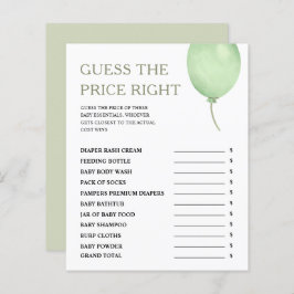 Lámina Adivinen El Juego De Baby Shower De Price Green Ba