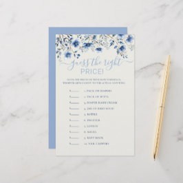 Lámina Adivinen el juego de Baby Shower Price Blue Wildfl