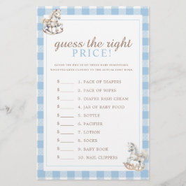 Lámina Adivinen el juego de Baby Shower Price Rocking Hor