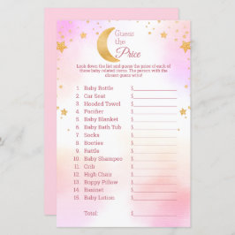 Lámina Adivinen el juego de Baby Shower rosado de Price M