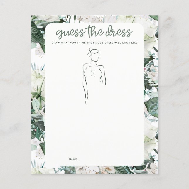 Lámina Adivinen el juego de ducha de vestimenta para novi (Anverso)