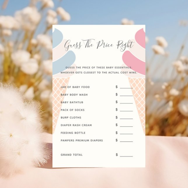 Lámina Adivinen El Juego De Precios Revelación De Género  (Subido por el creador)