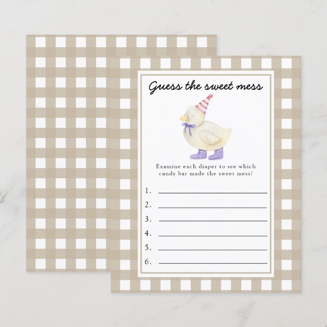 Lámina Adivinen el juego de Sweet Mess - Pato pequeño (Anverso / Reverso)