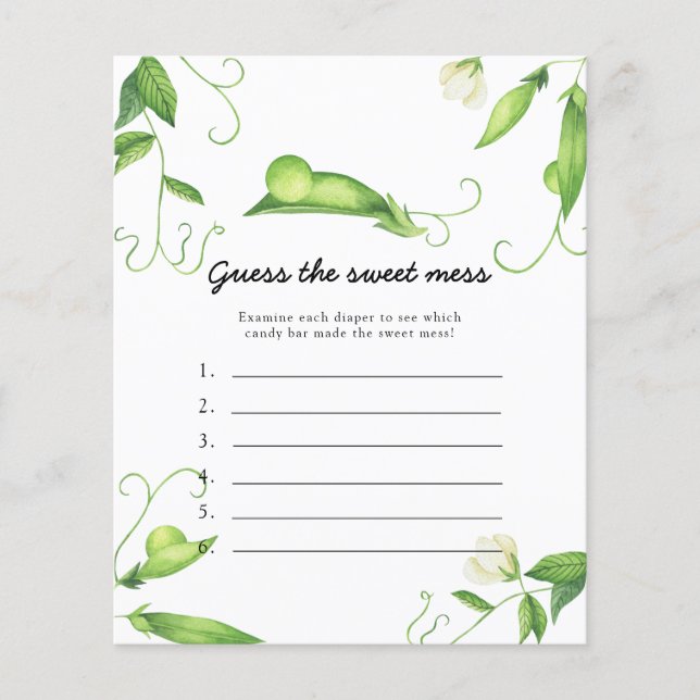 Lámina Adivinen el juego de Sweet Mess - Pequeña arveja (Anverso)