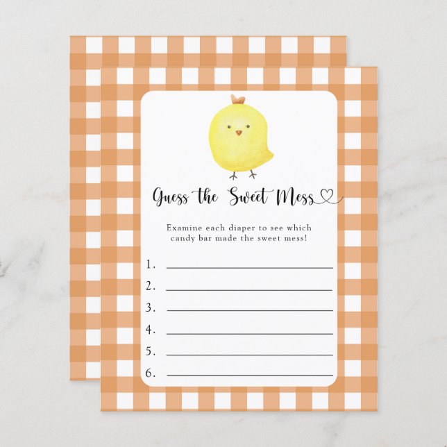 Lámina Adivinen el juego de Sweet Mess - Pollo pequeño (Anverso / Reverso)