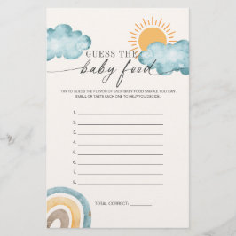 Lámina Adivinen La Comida Del Bebé | Juego de Baby Shower