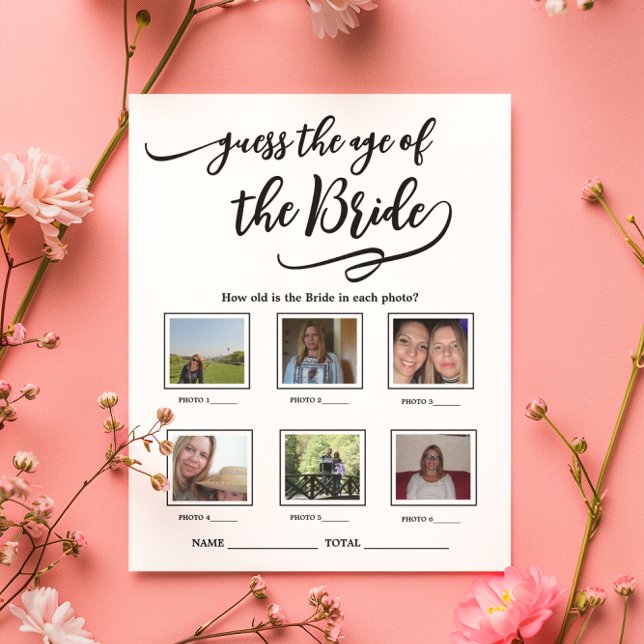 Lámina Adivinen la edad del juego de ducha de novia (Subido por el creador)