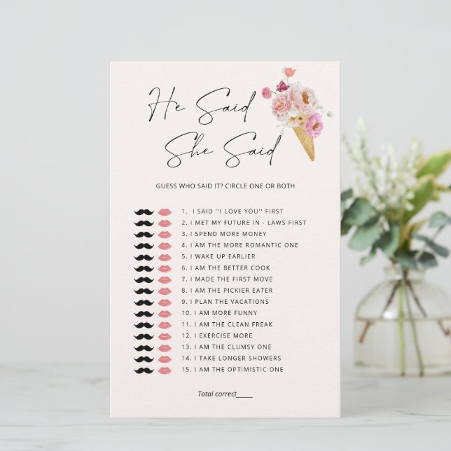 Lámina Adivinen Quién Dijo Que Crema De Hielo Floral Duch (Anverso de pie)