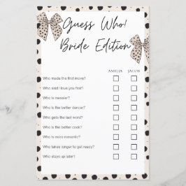 Lámina Adivinen quién edición de novias Juegos de ducha d