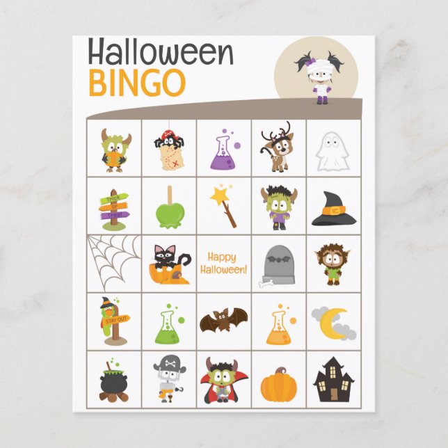 Lámina ¡Adorable Chica Mami Halloween BINGO Board! (Anverso)