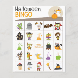 Lámina Adorable Ghost & Bird Halloween BINGO Board!