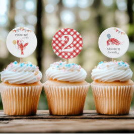Lámina Adornos comestibles para cupcakes de cangrejos de