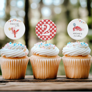 Lámina Adornos comestibles para cupcakes de cangrejos de