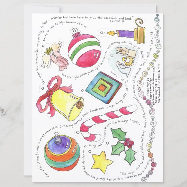 Lámina Adornos de Navidad (Anverso)