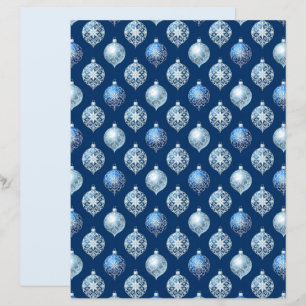 Lámina Adornos de plata en papel de scrapbook azul oscuro