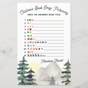 Lámina Adventure Awaits!Juego de Baby Shower con imágenes