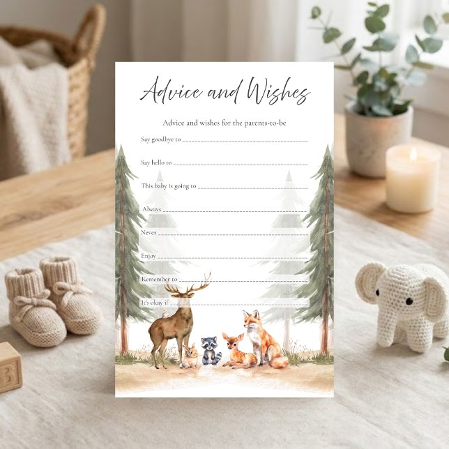 Lámina Adventure Begin Woodland Shower Advice & Wish Game (Let the Adventure Begin Woodland Animals Baby Shower Advice and Wishes Game)
