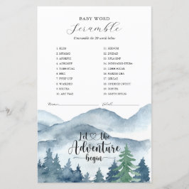 Lámina Adventure Begins Forest Baby Shower Game