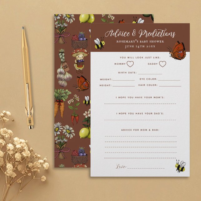 Lámina Advice & Predictions Garden Baby Shower Game (Subido por el creador)