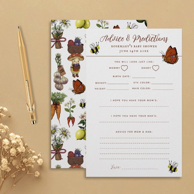 Lámina Advice & Predictions Garden Baby Shower Game (Subido por el creador)