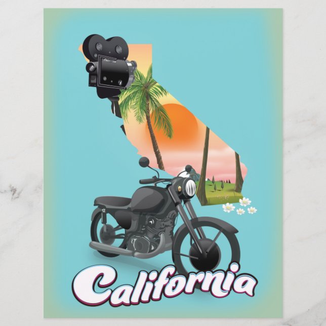 Lámina Afiche de Viaje de California (Anverso)