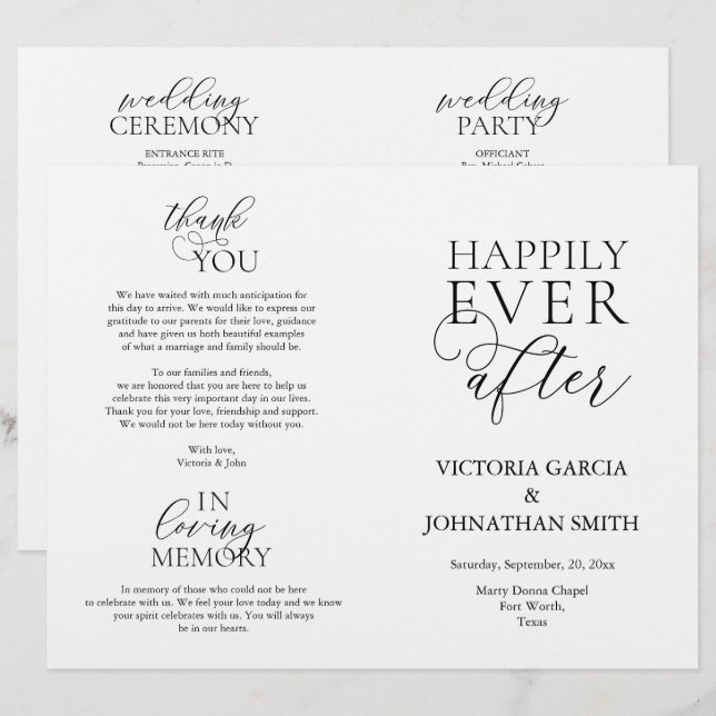 Lámina Afortunadamente después, Boda Ceremony plegable (Anverso / Reverso)