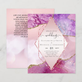 Lámina Agatas rosadas Invitaciones de boda con destellos 