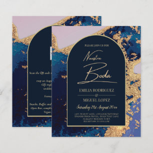 Lámina Agate Blue Gold Nuestra Boda Boda española LeahG