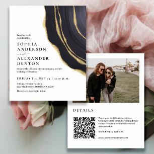 Lámina Agate de oro de presupuesto Invitación a la boda d