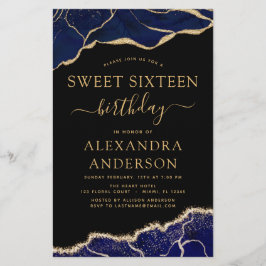 Lámina Agate de presupuesto dulce 16 oro azul de la marin