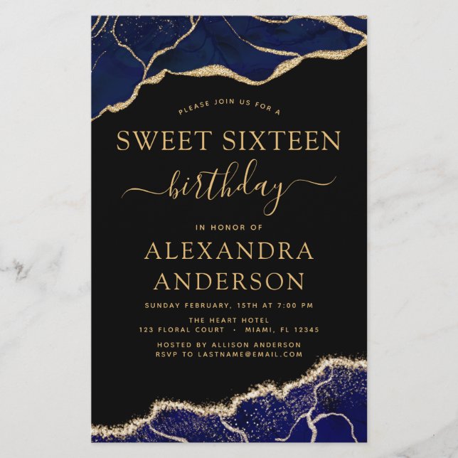 Lámina Agate de presupuesto dulce 16 oro azul de la marin (Anverso)