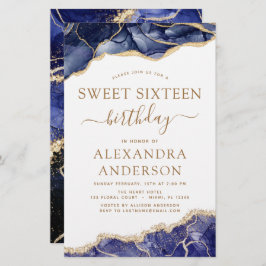 Lámina Agate de presupuesto dulce 16 oro azul de la marin