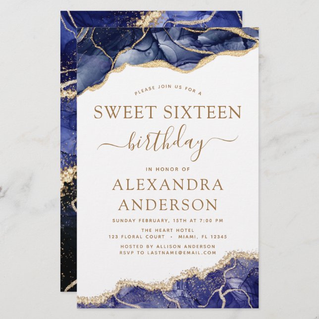 Lámina Agate de presupuesto dulce 16 oro azul de la marin (Anverso / Reverso)