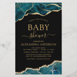 Lámina Agate de presupuesto Turquoise Baby Shower Gold Ve