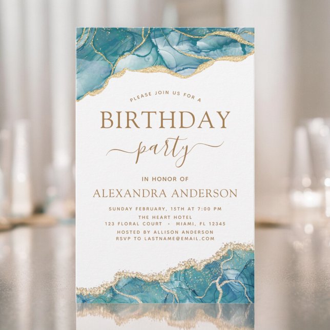 Lámina Agate de presupuesto Turquoise Birday Party Gold (Subido por el creador)