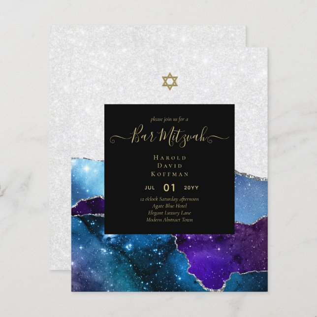 Lámina AGATE Gold BAR MITZVAH (Anverso / Reverso)