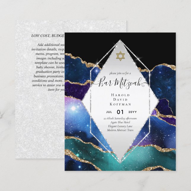 Lámina AGATE Gold BAR MITZVAH (Anverso / Reverso)