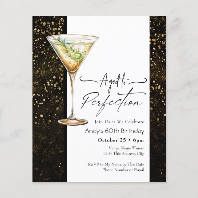 Lámina Aged to Perfect 60th Birthday Invitation (Anverso)