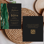 Lámina Agencia de Oro Verde Presupuestario Código QR 50 c<br><div class="desc">El borde izquierdo de esta elegante y moderna invitación a la fiesta de 50 años cuenta con un borde de batido de color verde esmeralda adornado con un falso purpurina de oro. El texto del personalizable combina la escritura a mano de color dorado, las fuentes de copperplate y cursiva sobre...</div>