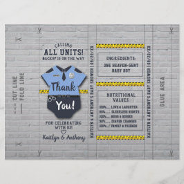 Lámina Agente de policía Baby Shower DIY Candy Bar Wraper