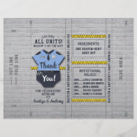 Agente de policía Baby Shower DIY Candy Bar Wraper
